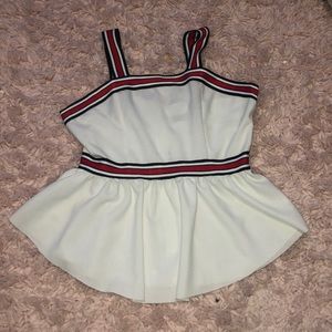 White peplum top